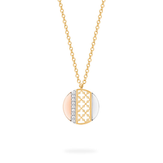 birks-dare-to-dream-tri-gold-diamond-circle-pendant-450016921194 image number 0
